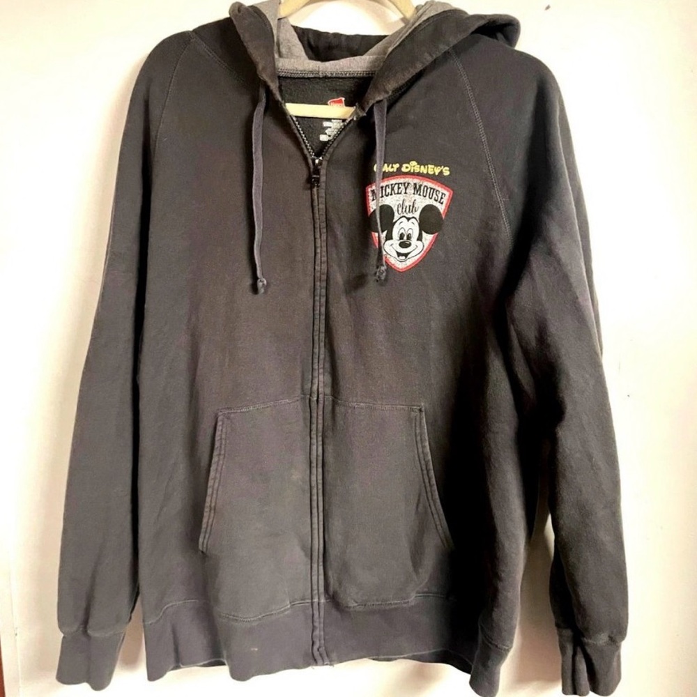 Disney Parks Mickey Mouse Club grey vintage style hoodie men’s Large